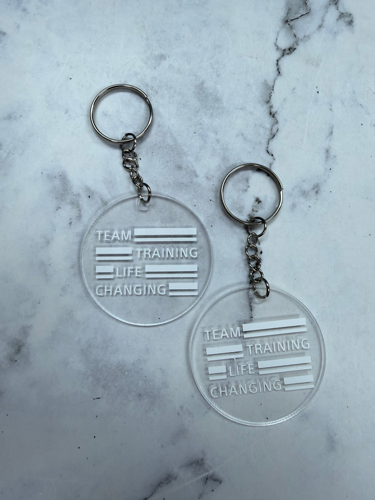 Team Training Life Changing Round Keychain