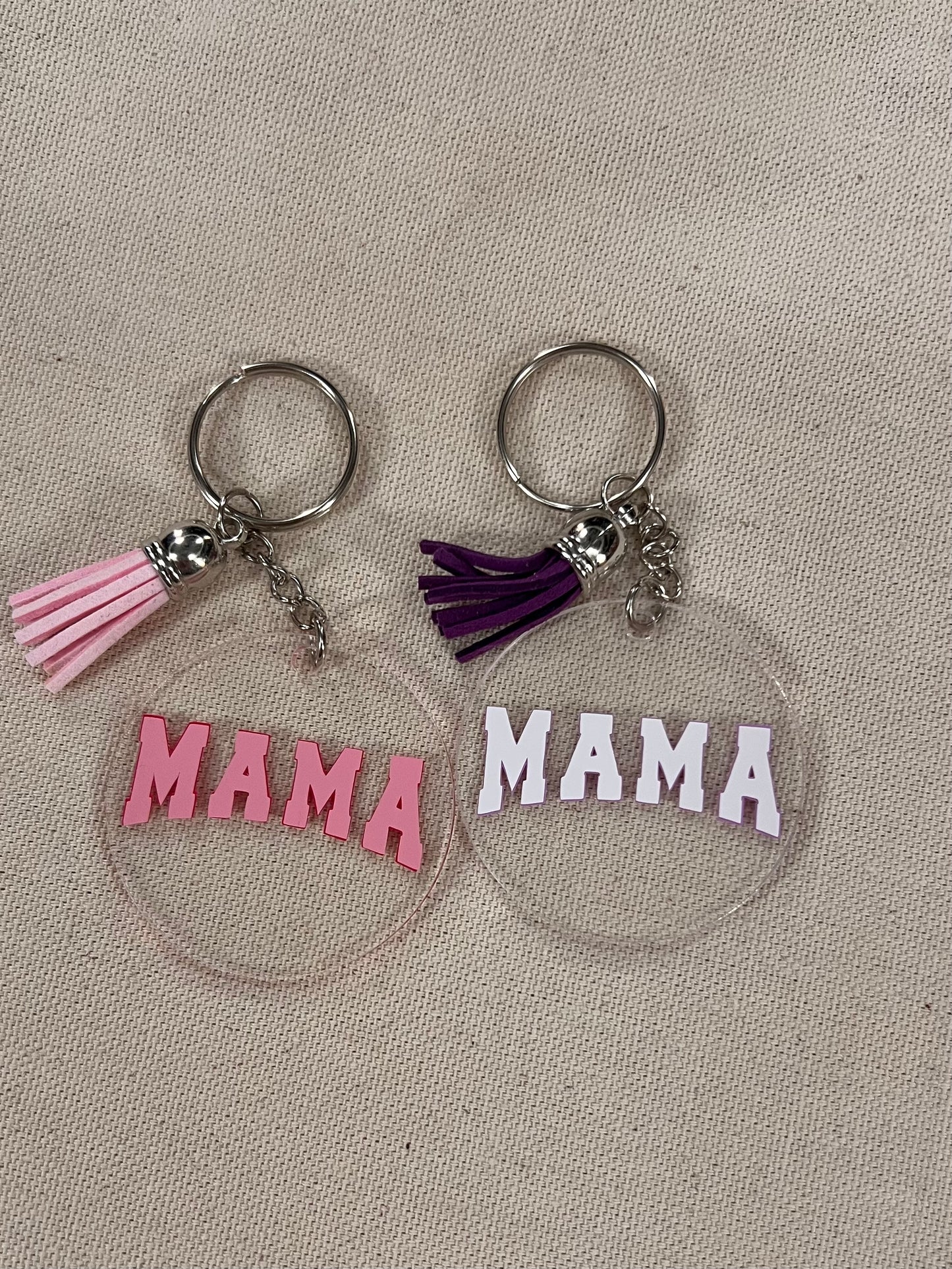 mama round keychain
