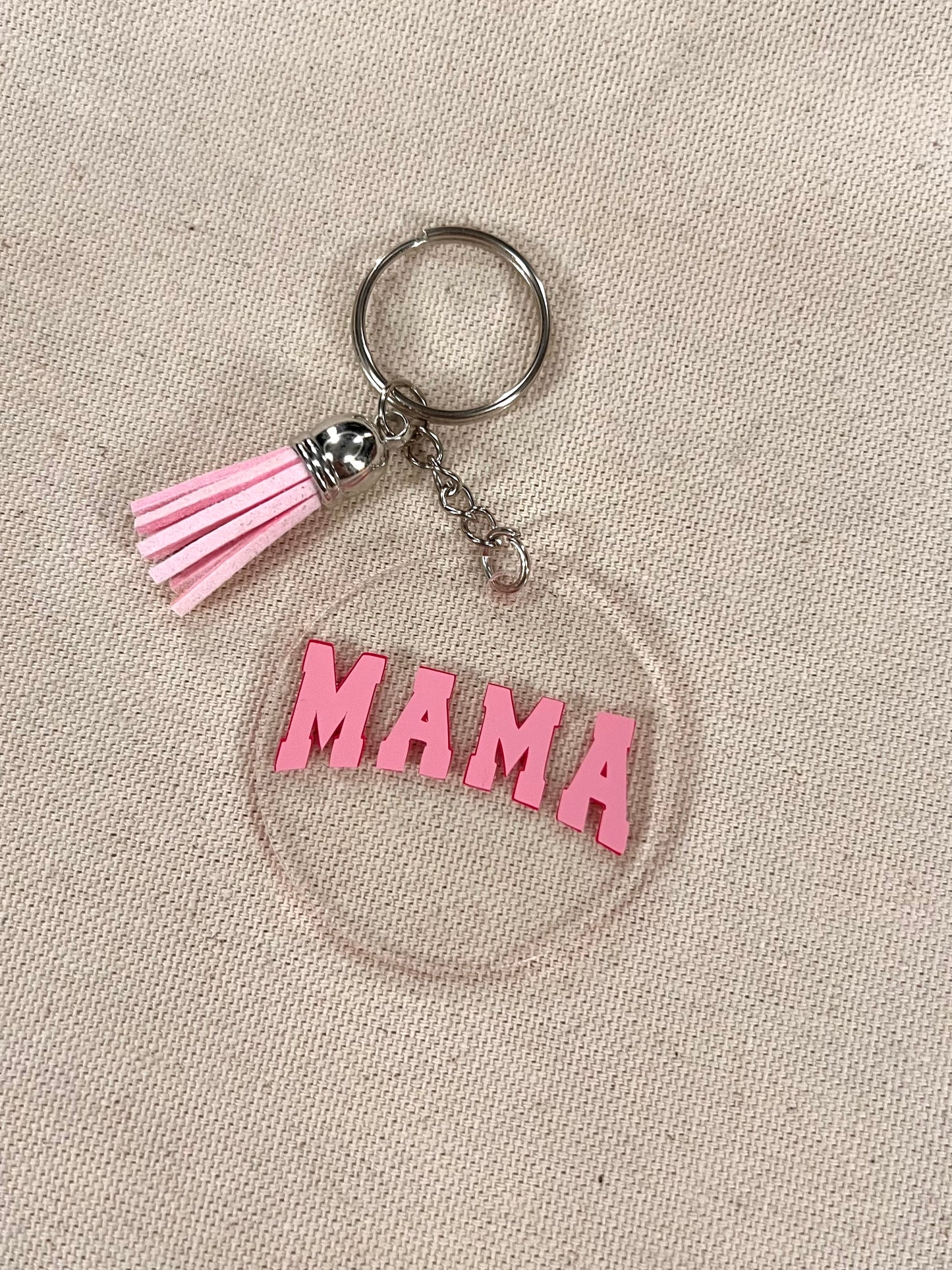 mama round keychain