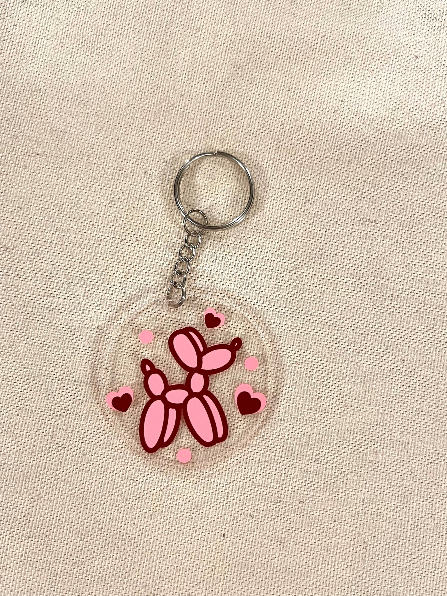 balloon dog round keychain