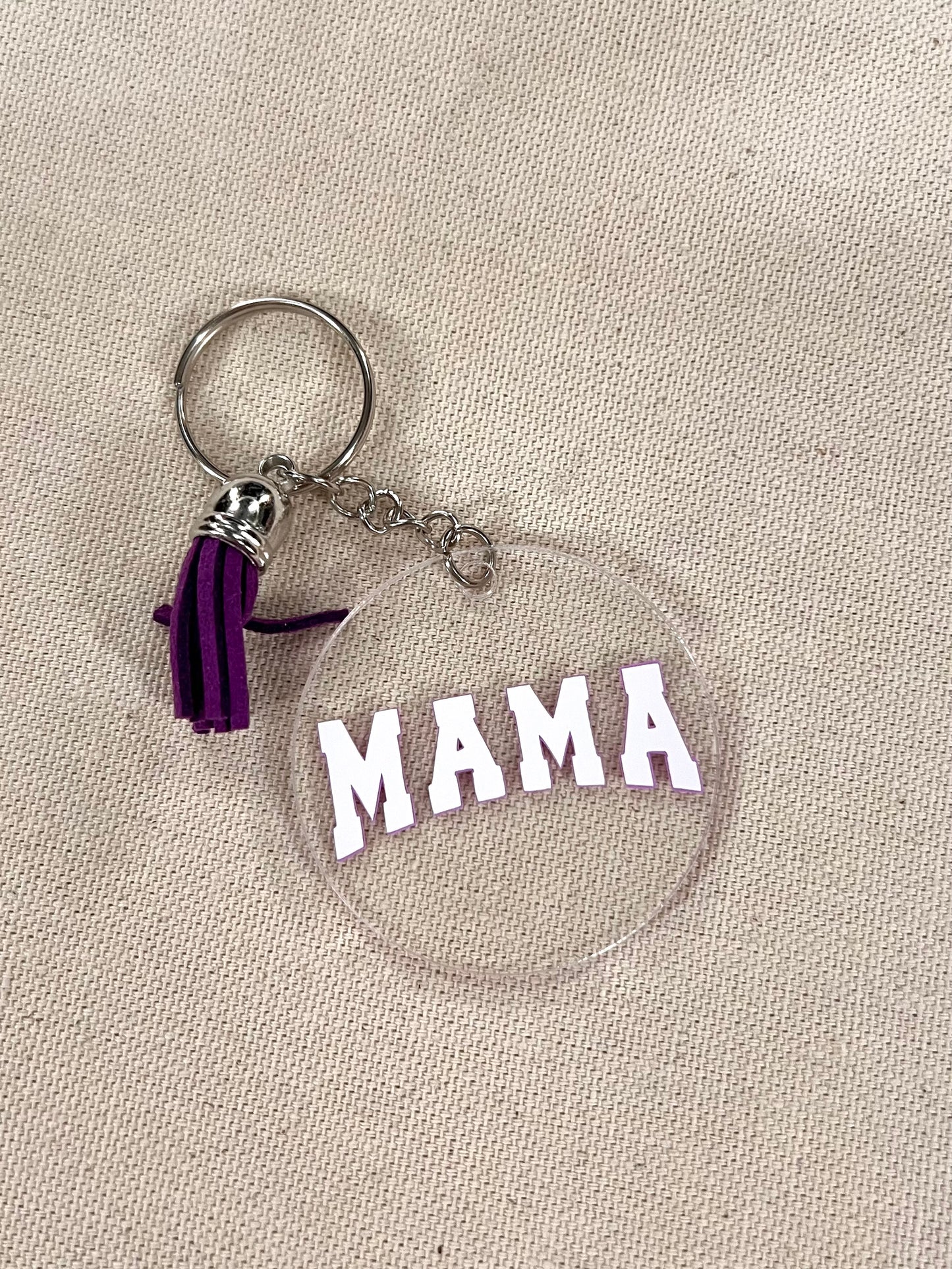 mama round keychain