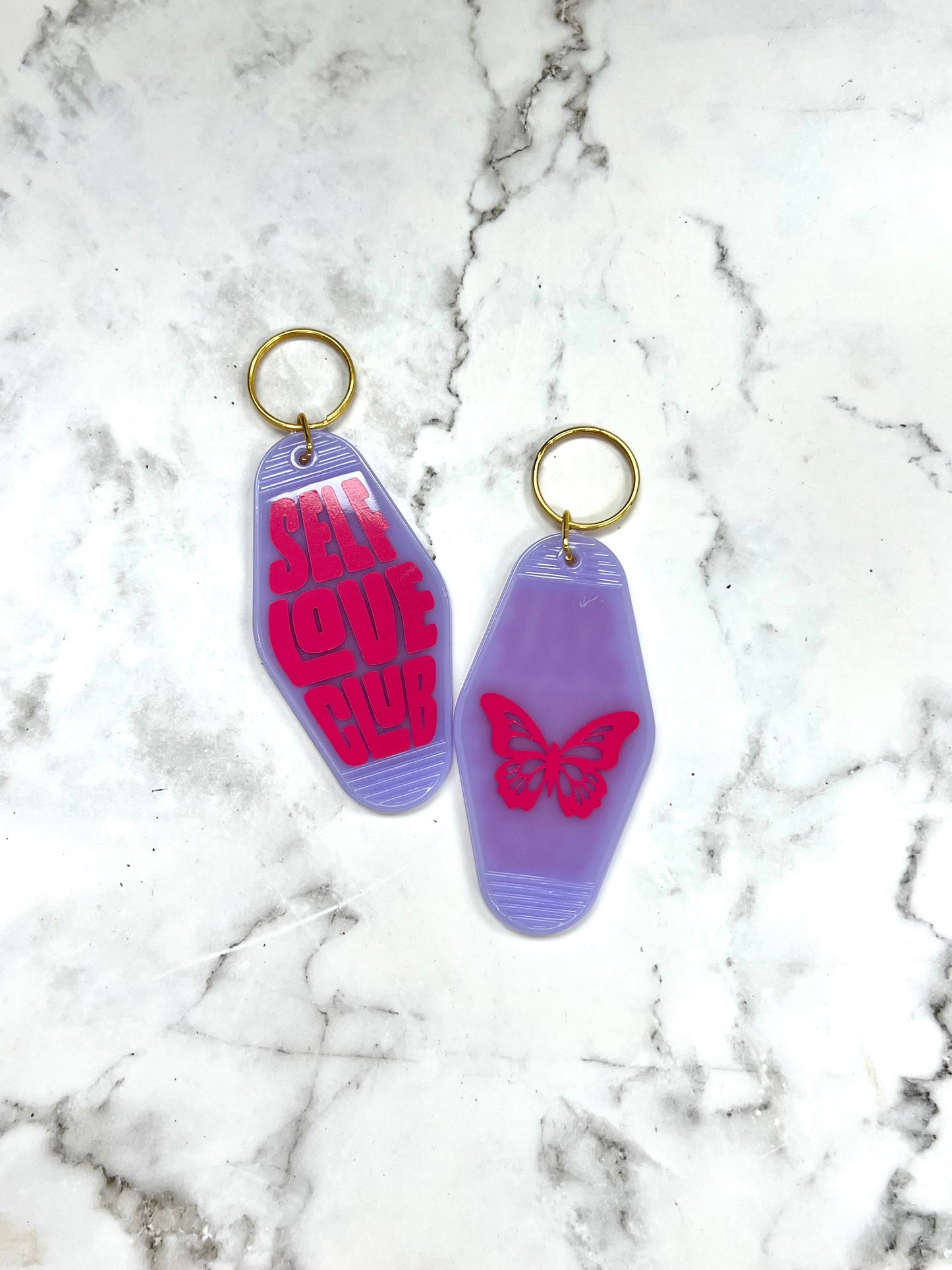 Self Love Club motel style keychain