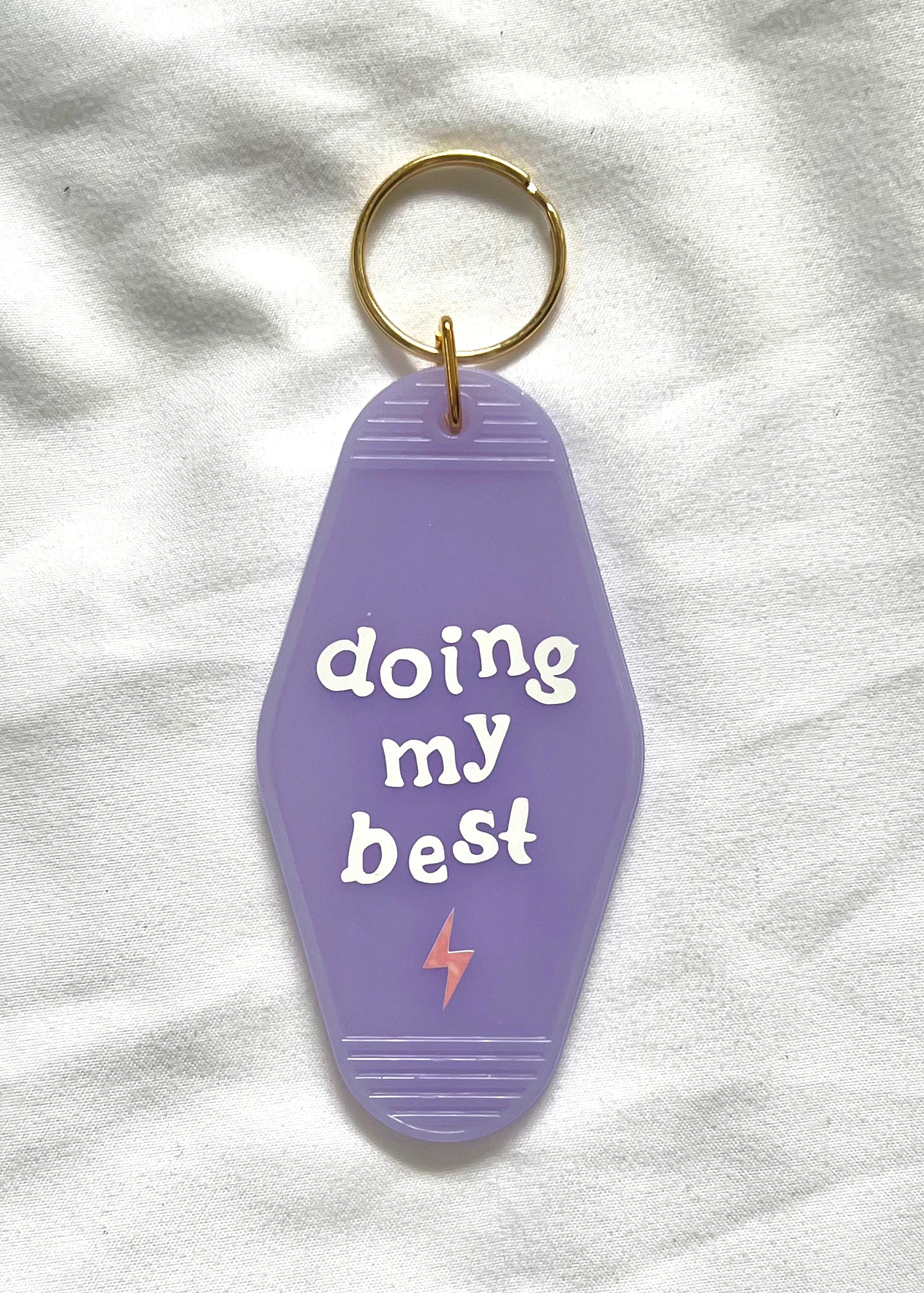 Doing My Best motel style keychain