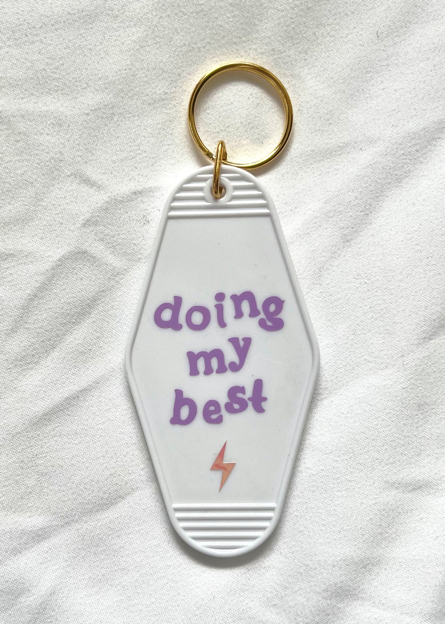Doing My Best motel style keychain