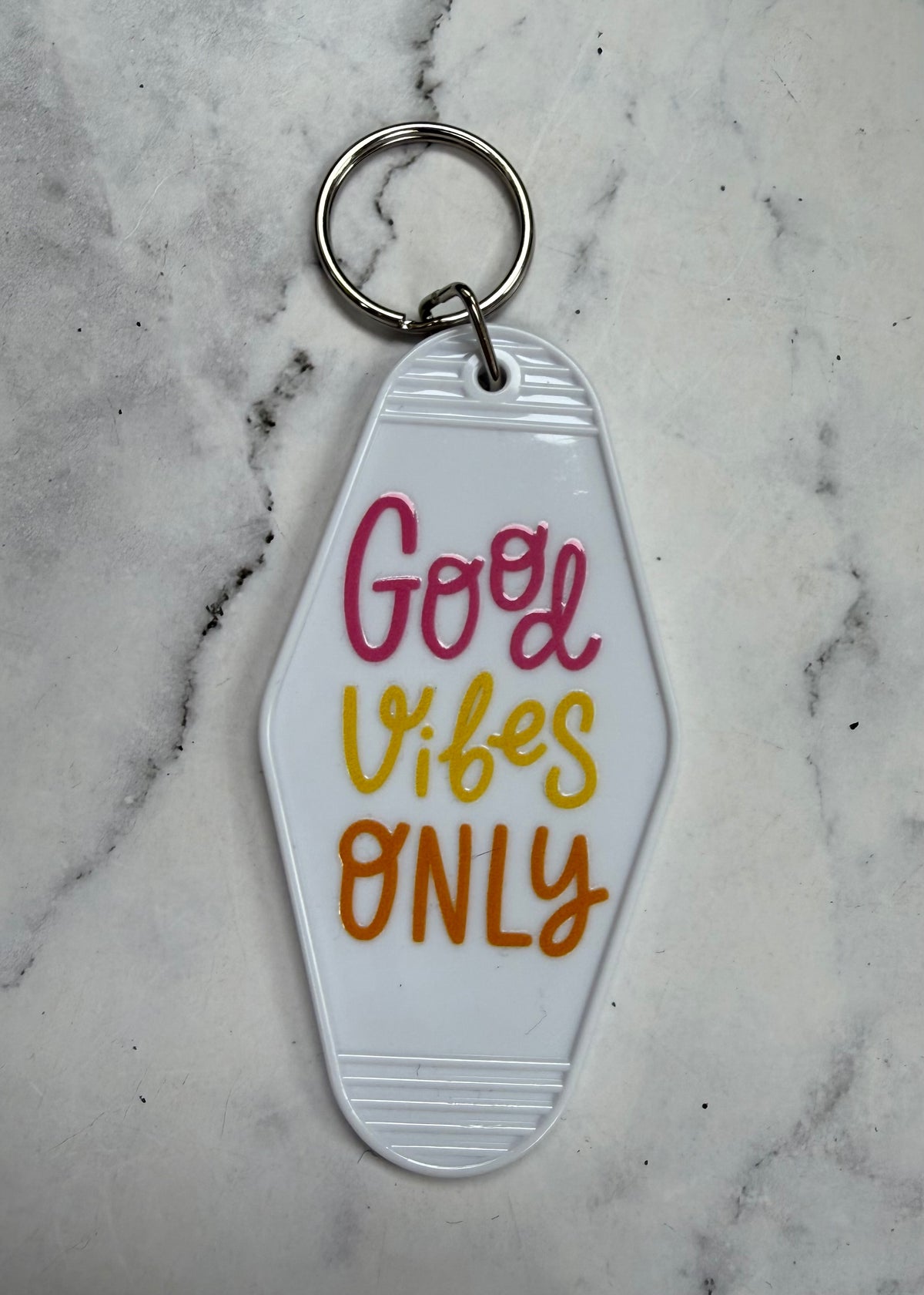 Good Vibes Only motel style keychain