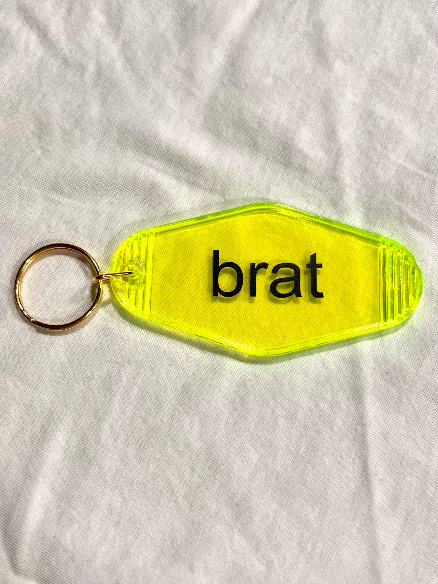 brat motel style keychain