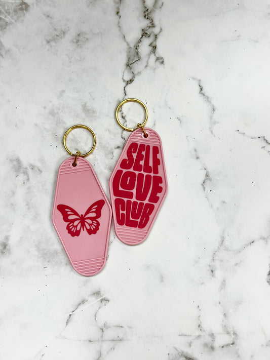 Self Love Club motel style keychain