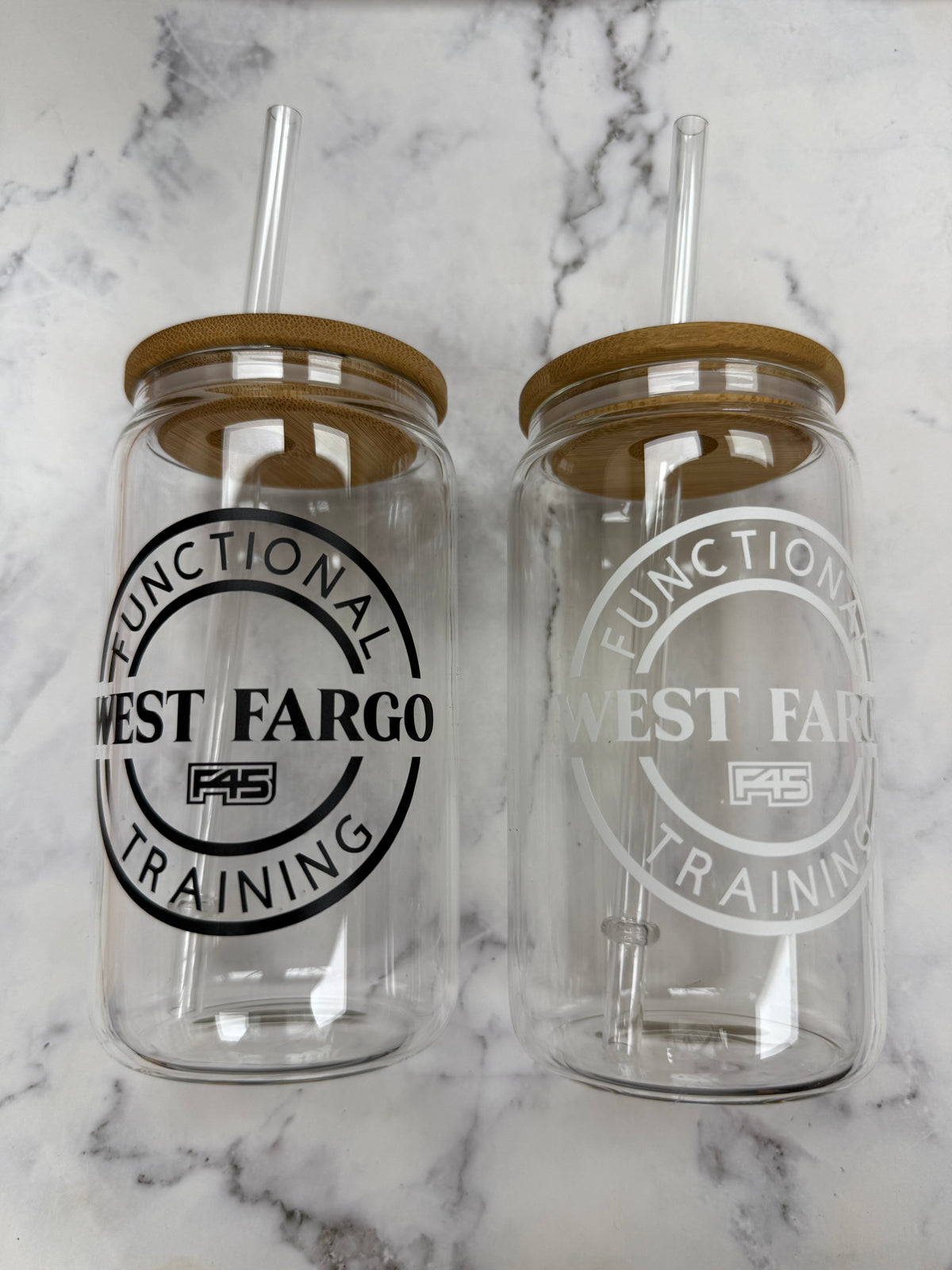 Functional Training West Fargo 12oz glass cup w/ lid