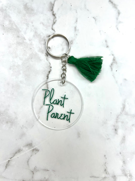 Plant Parent round keychain