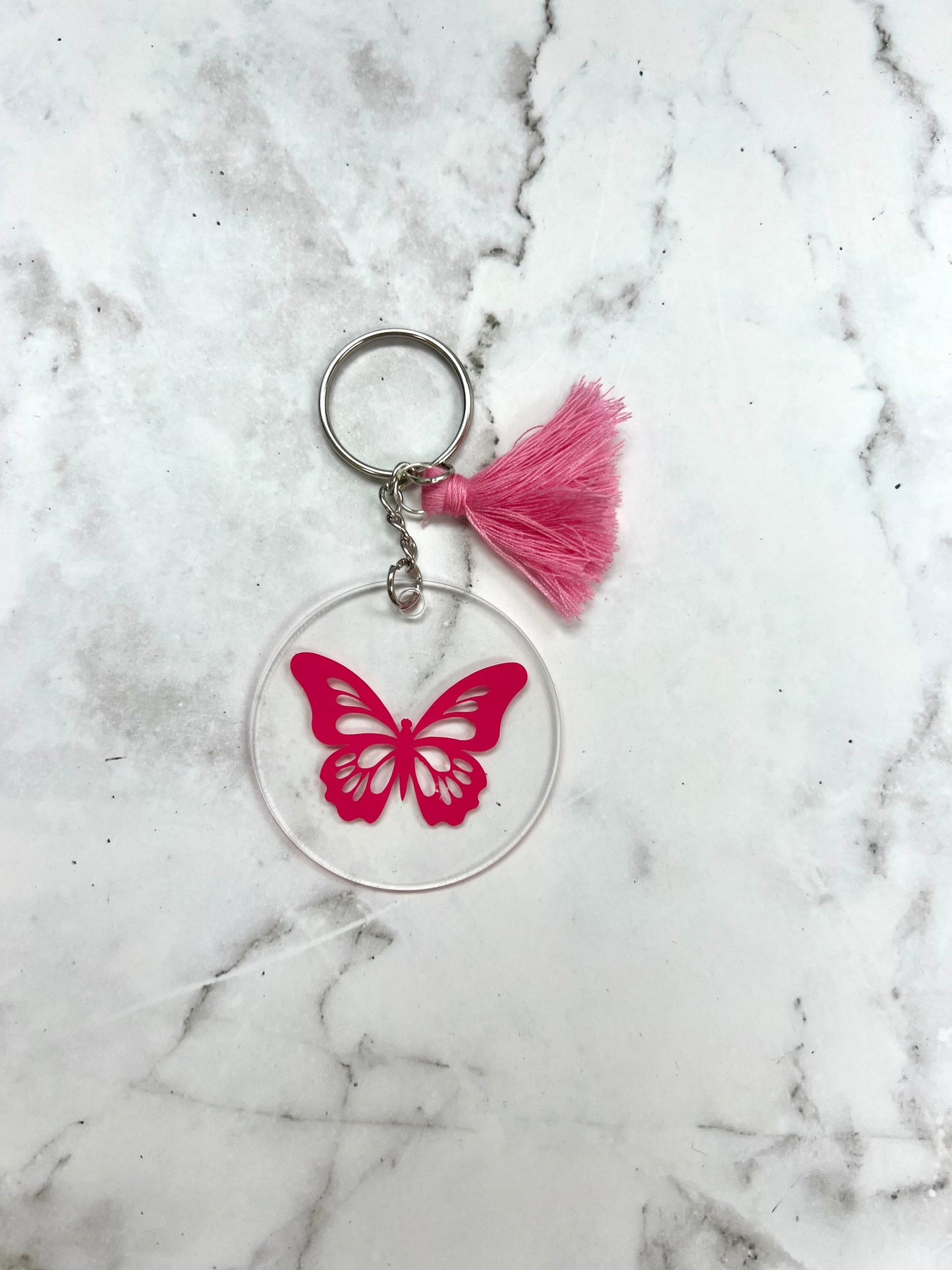 butterfly round keychain