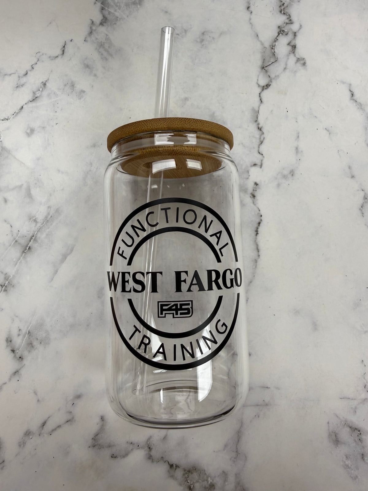 Functional Training West Fargo 12oz glass cup w/ lid