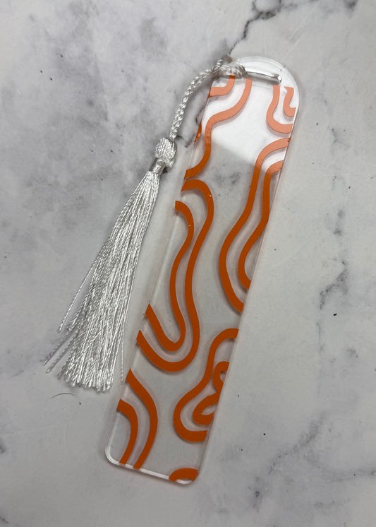 Orange Waves  - Skinny Bookmark
