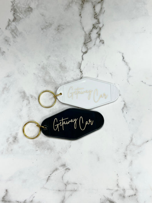 Getaway Car motel style keychain