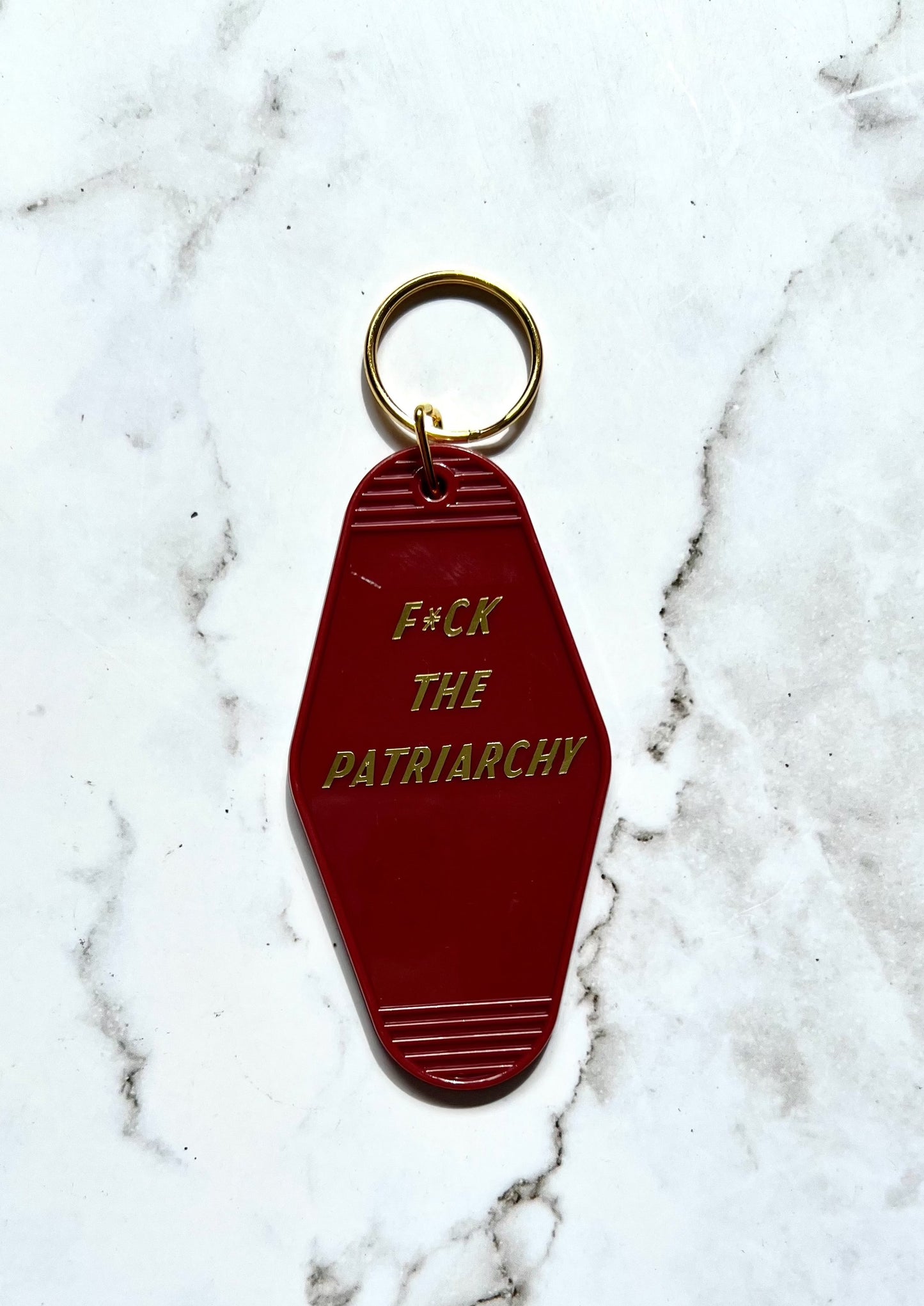 F*ck the Patriarchy motel style keychain