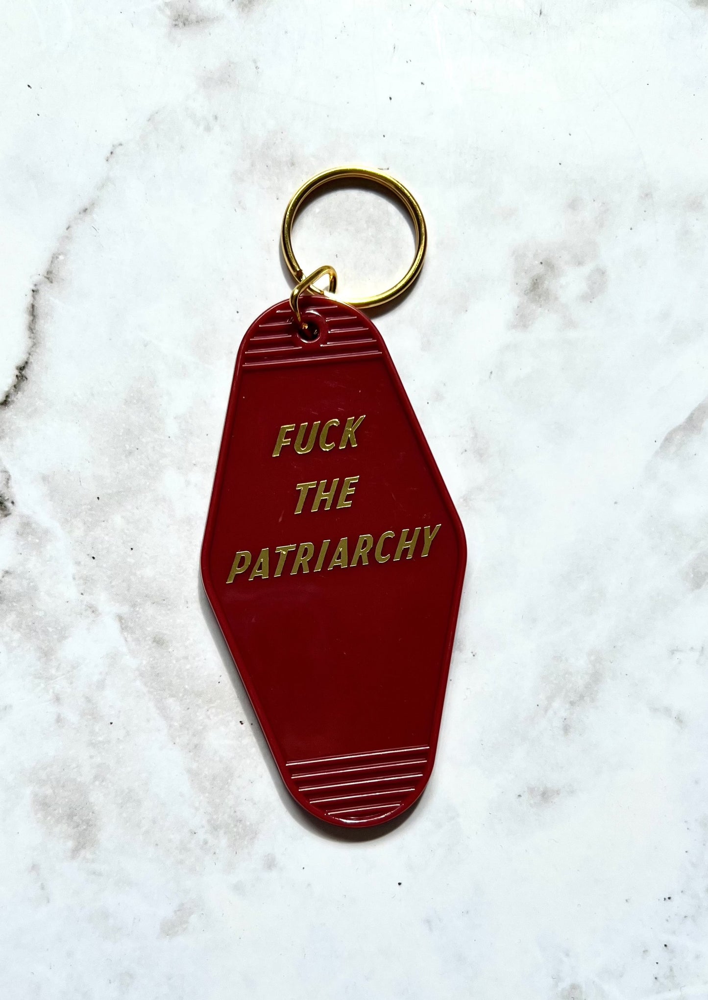 F*ck the Patriarchy motel style keychain