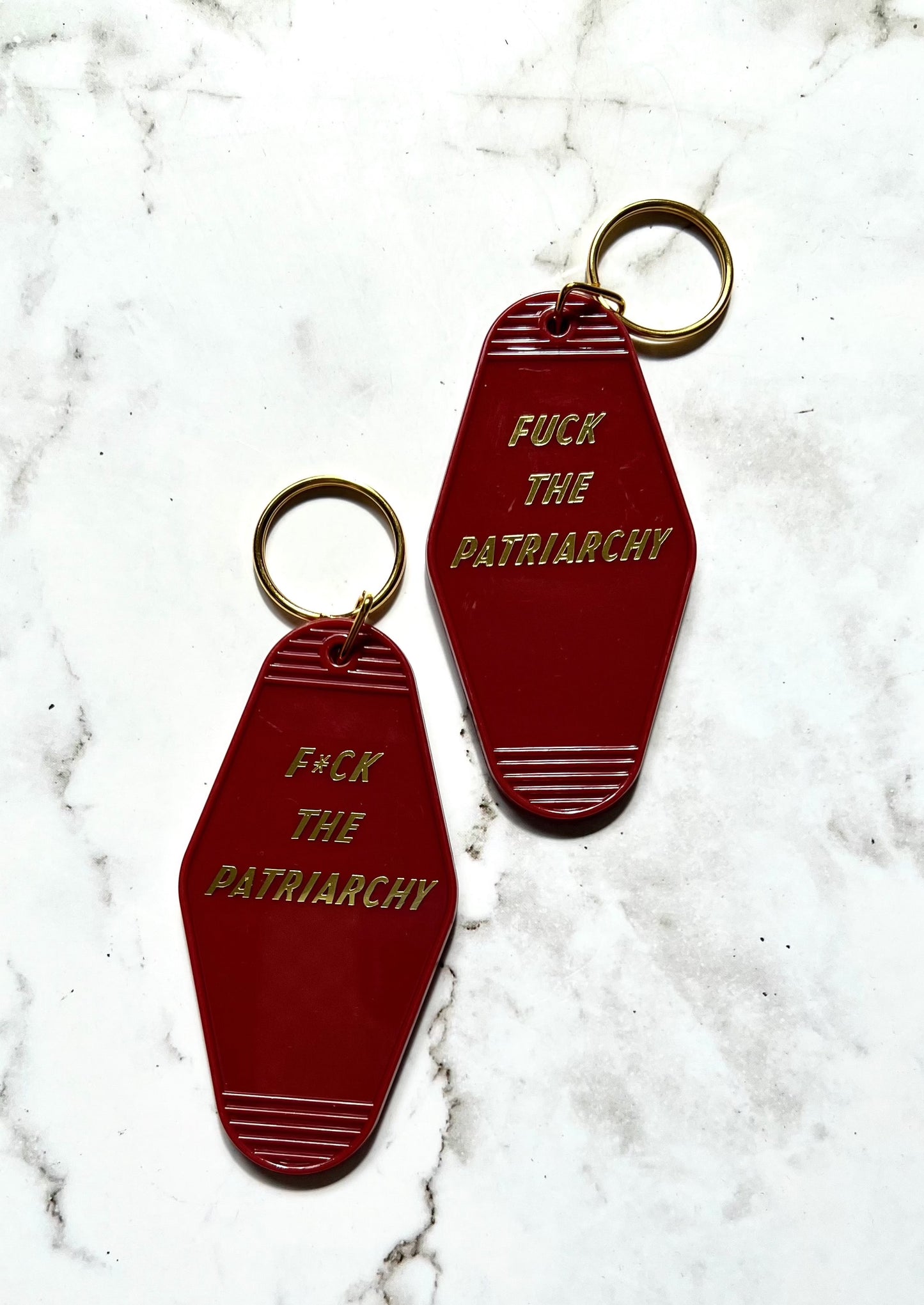 F*ck the Patriarchy motel style keychain