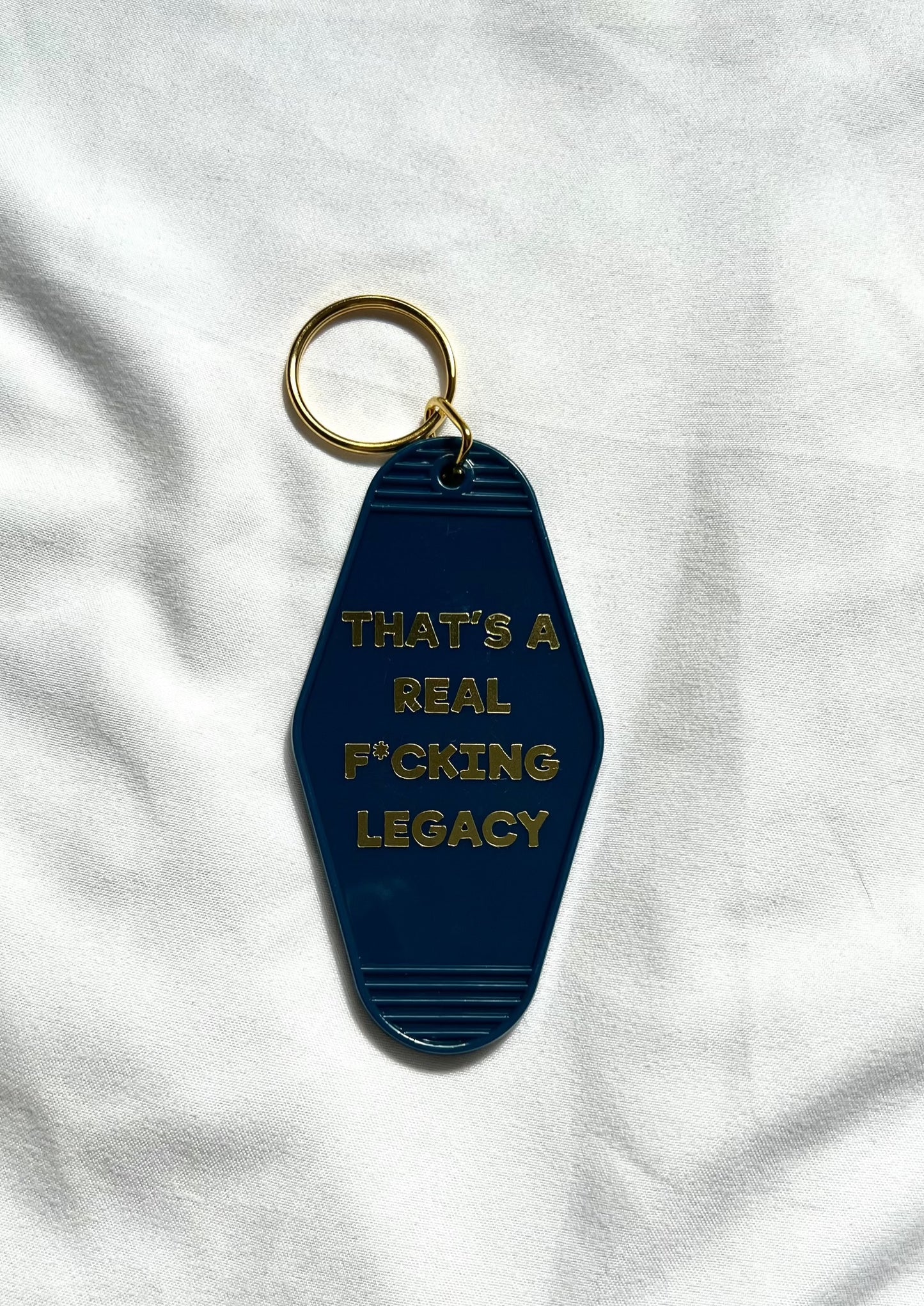 Real F*cking Legacy motel style keychain