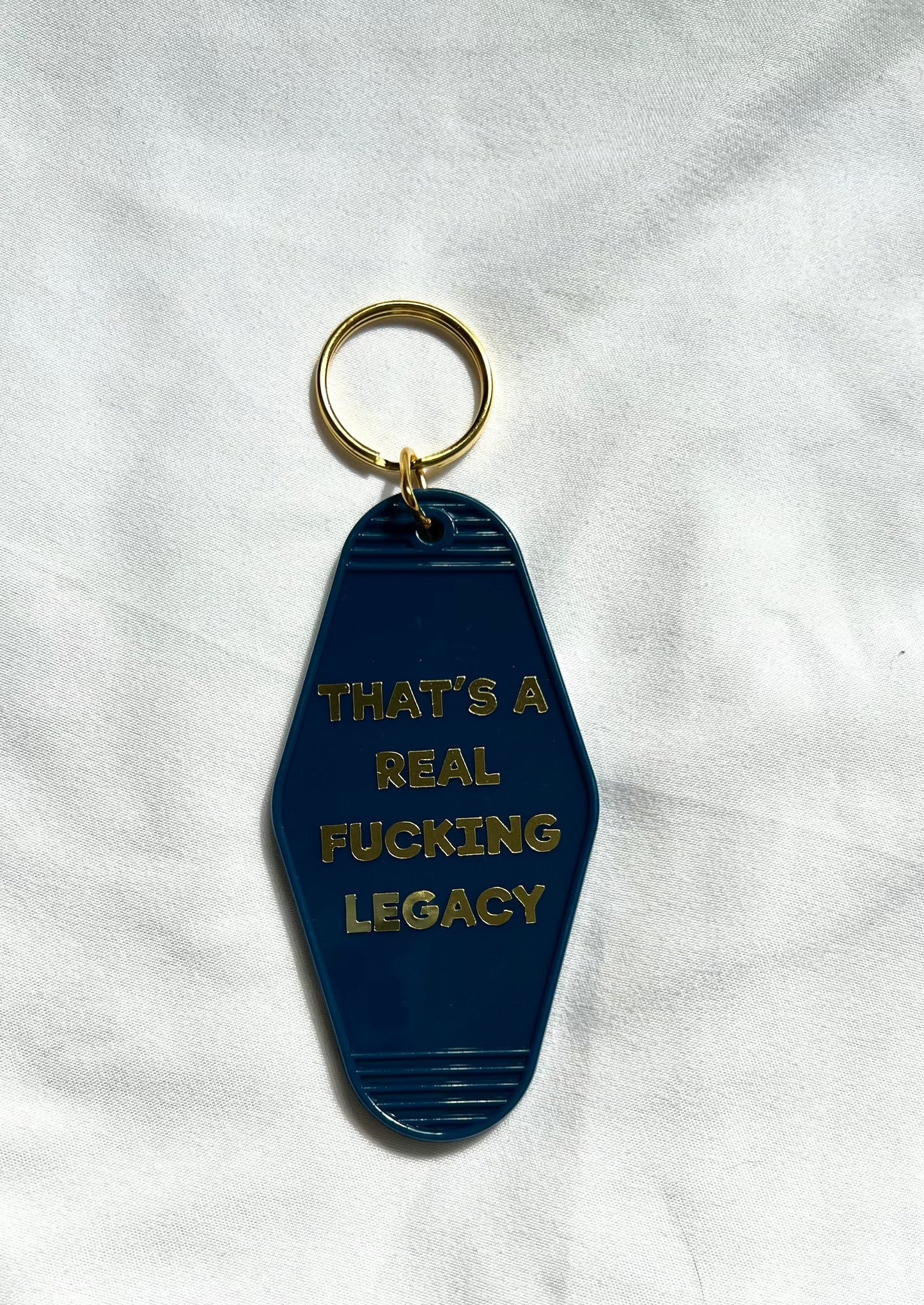 Real F*cking Legacy motel style keychain