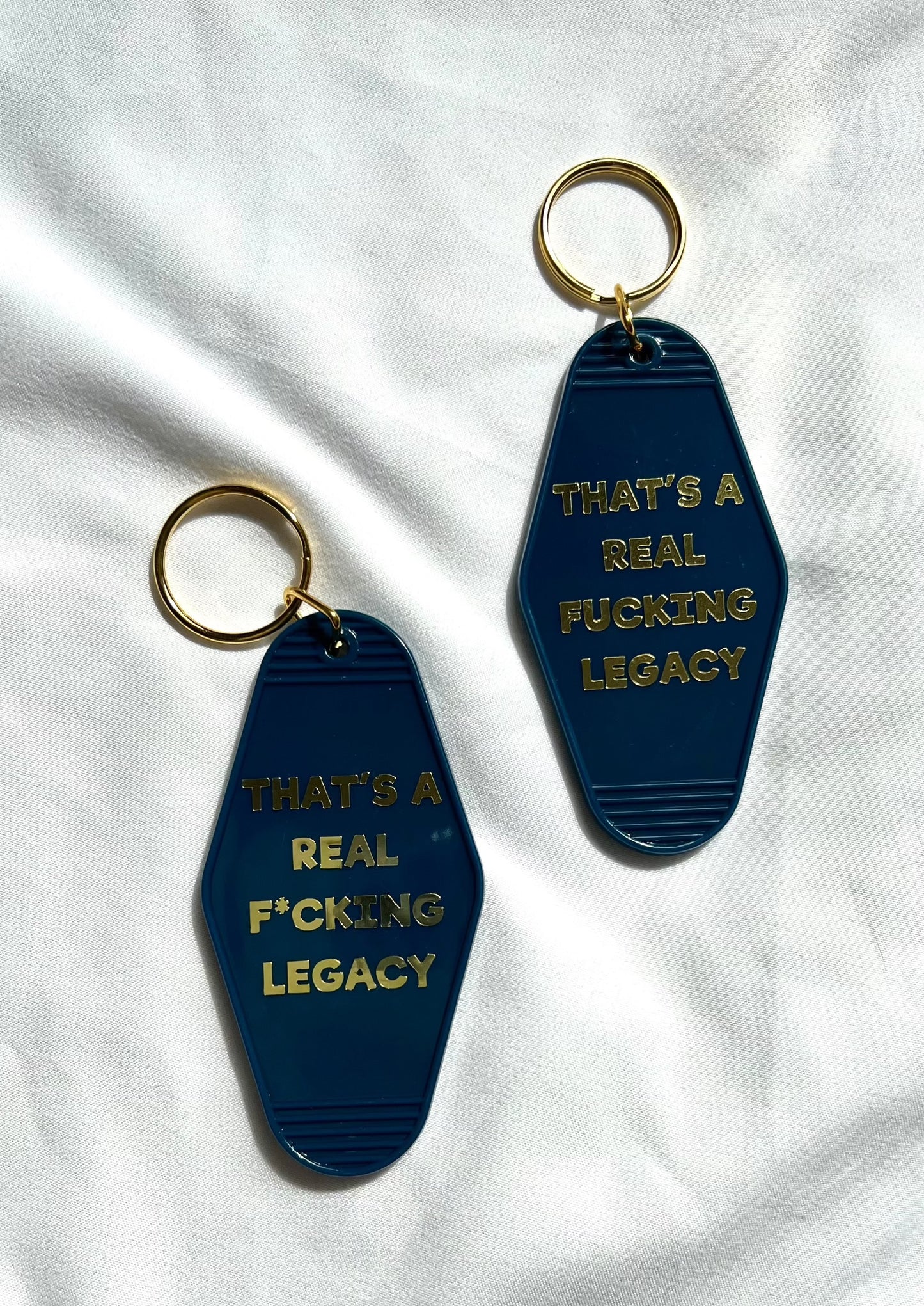 Real F*cking Legacy motel style keychain