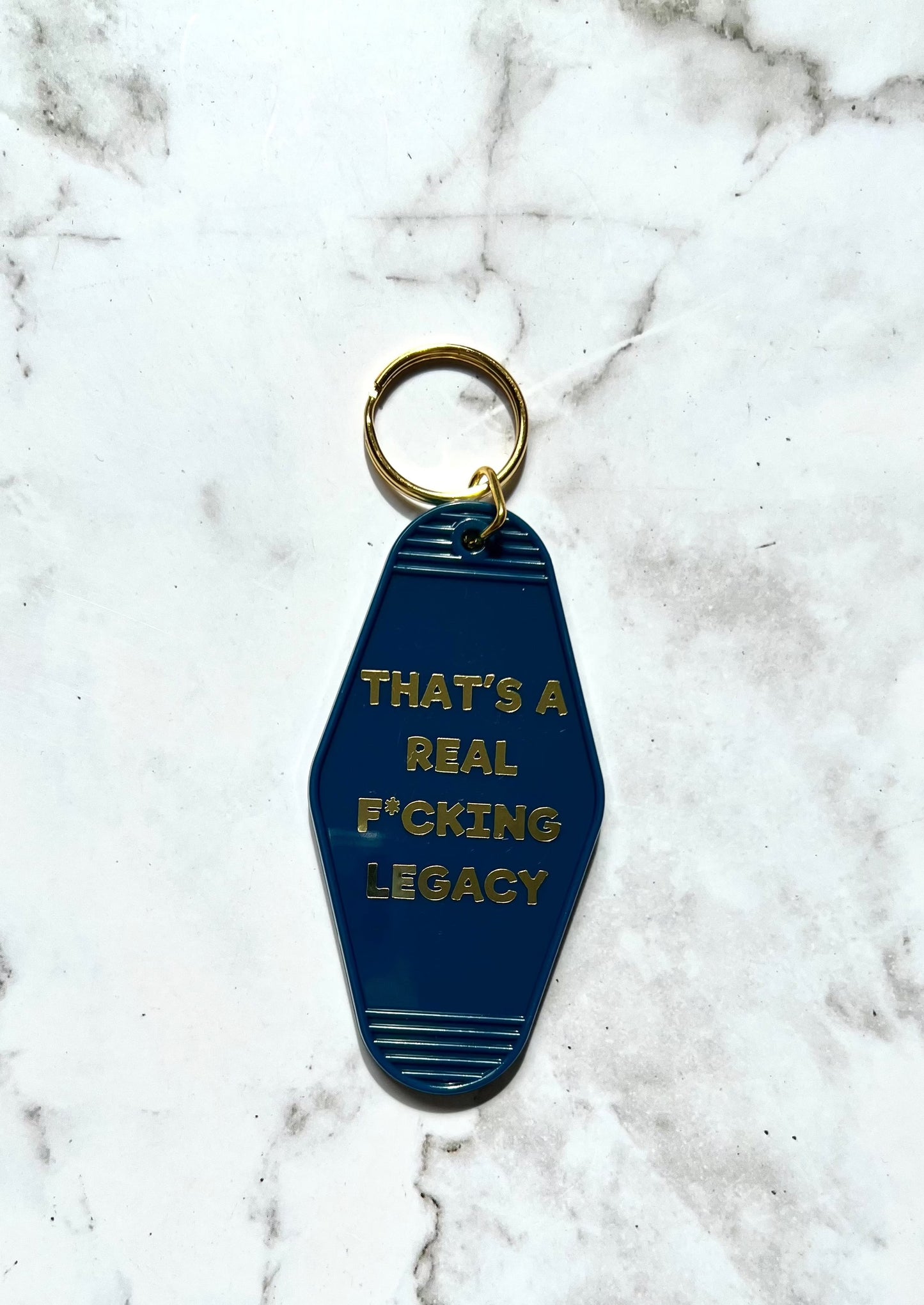 Real F*cking Legacy motel style keychain