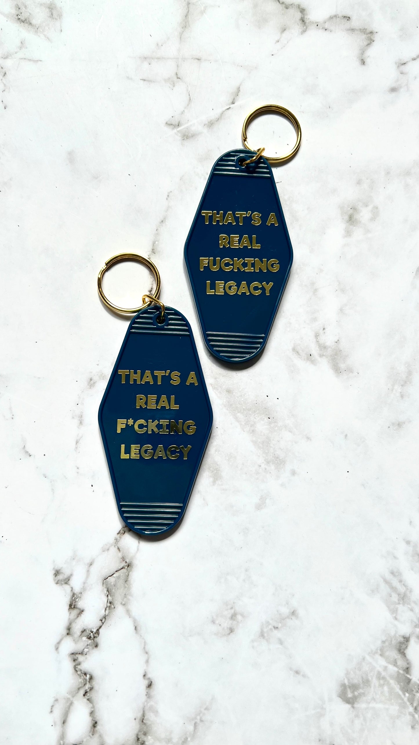 Real F*cking Legacy motel style keychain