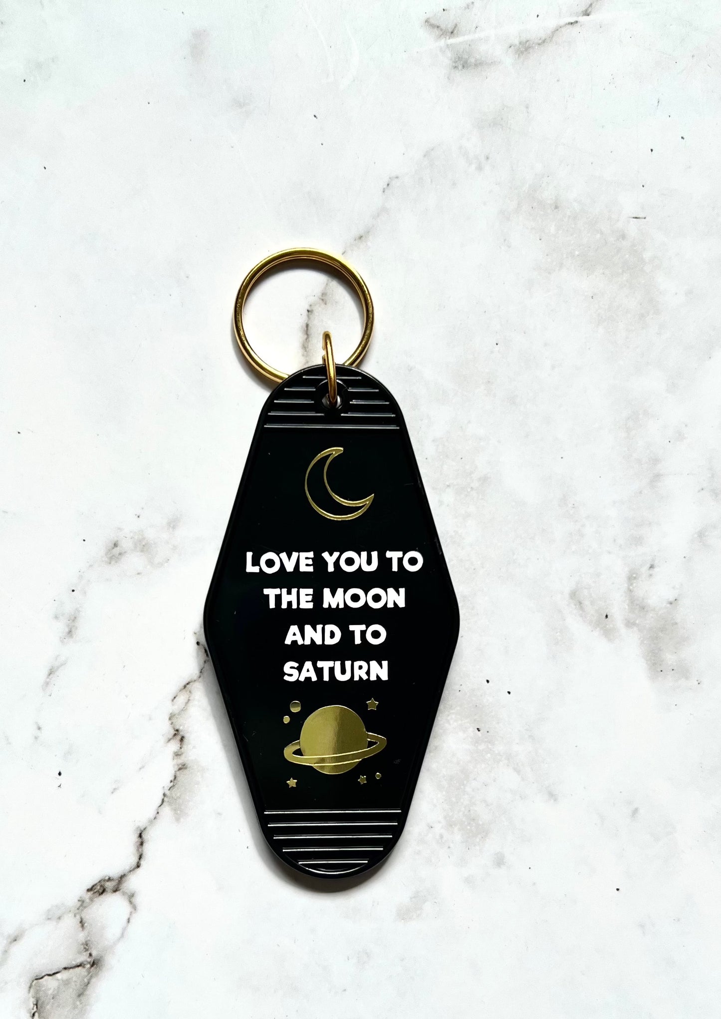 Love You to the Moon motel style keychain