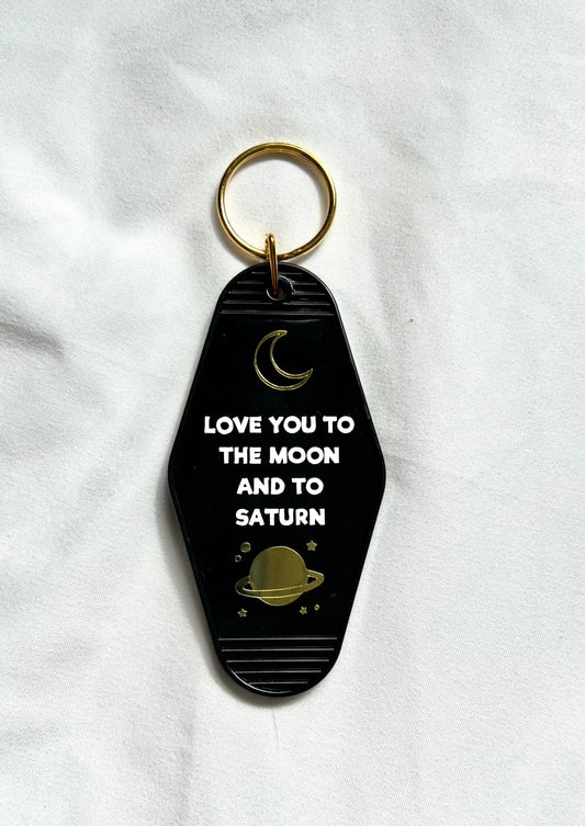 Love You to the Moon motel style keychain