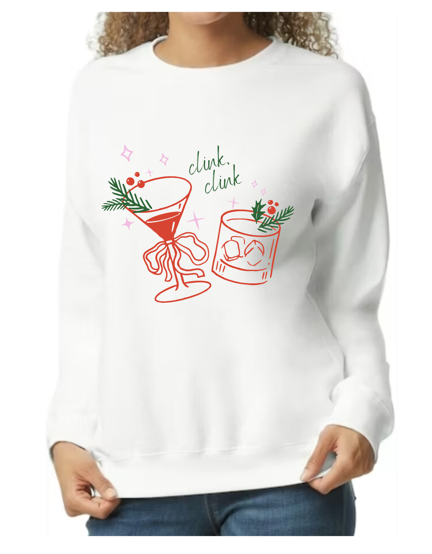 clink, clink crewneck fleece