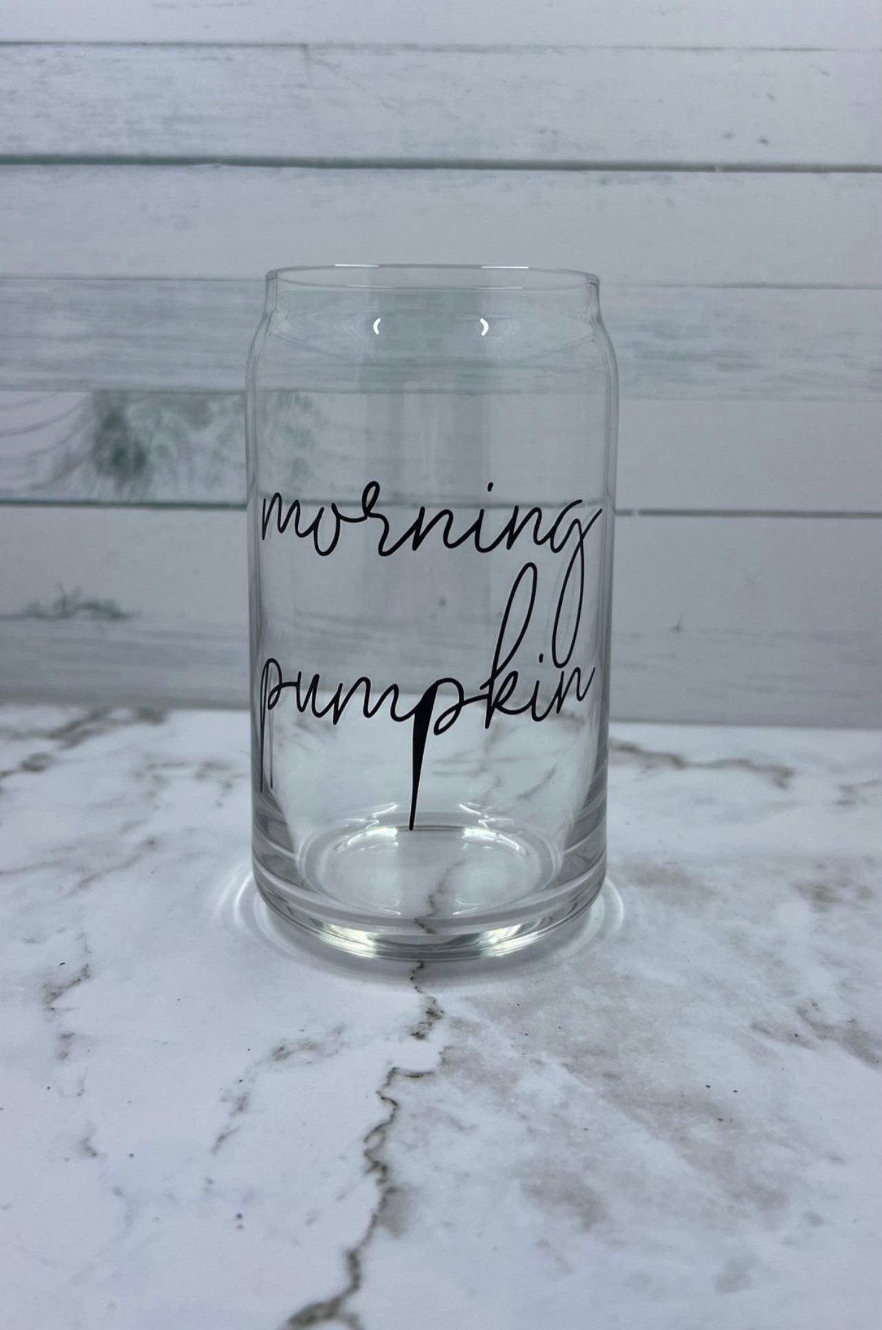 Morning Pumpkin glass cup