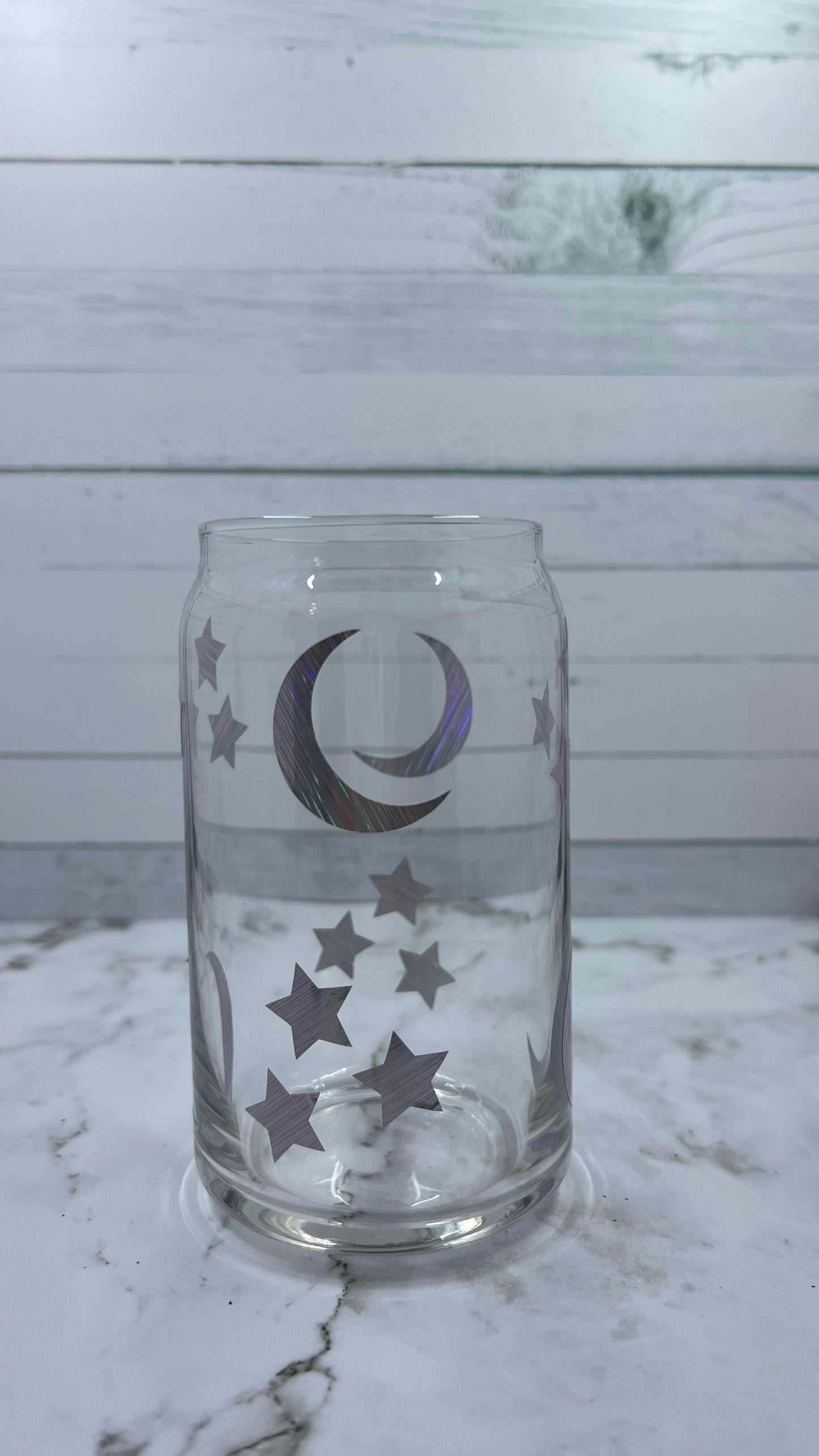 Moon + Stars glass cup