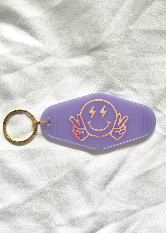 Stay Groovy motel style keychain