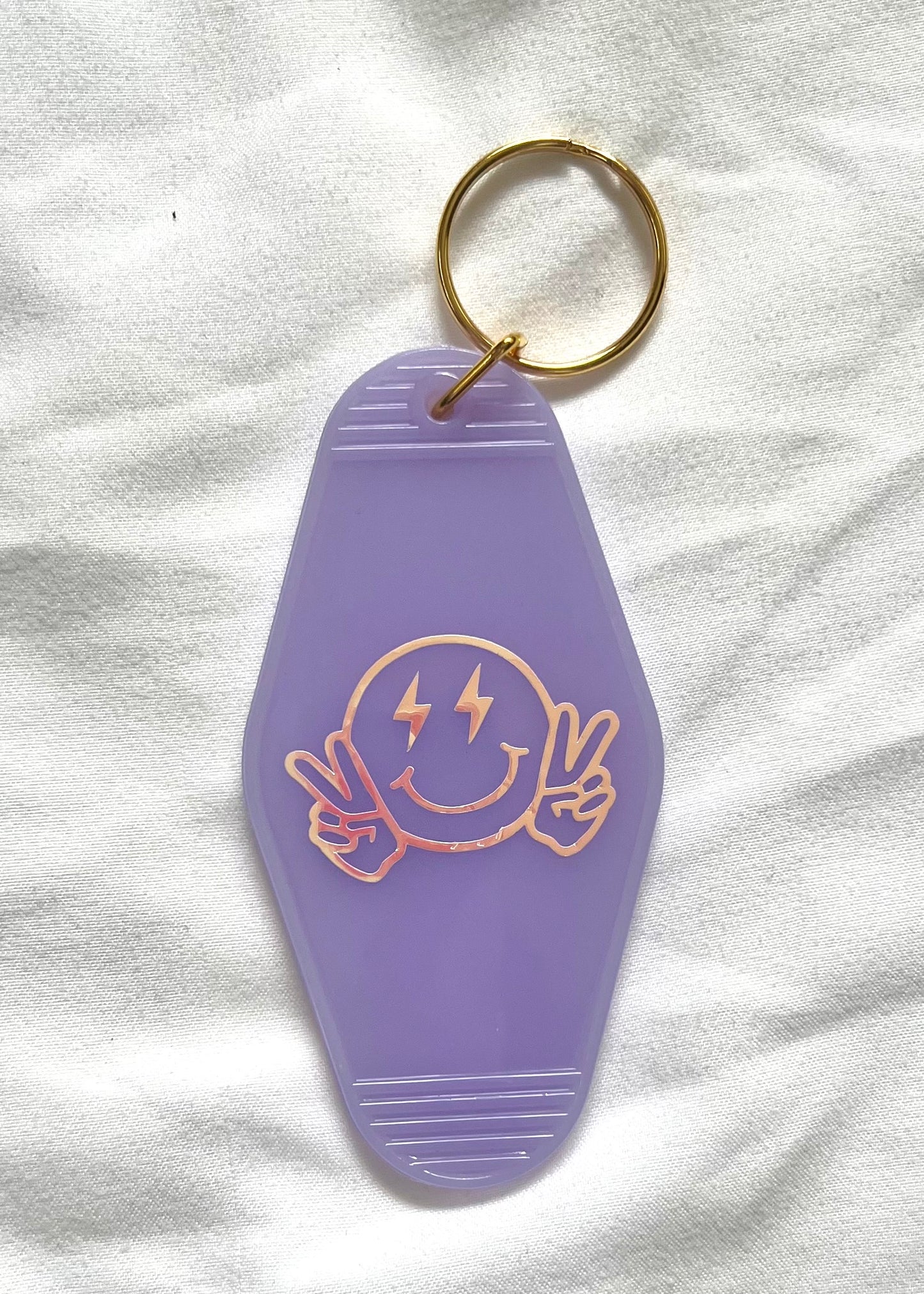 Stay Groovy motel style keychain