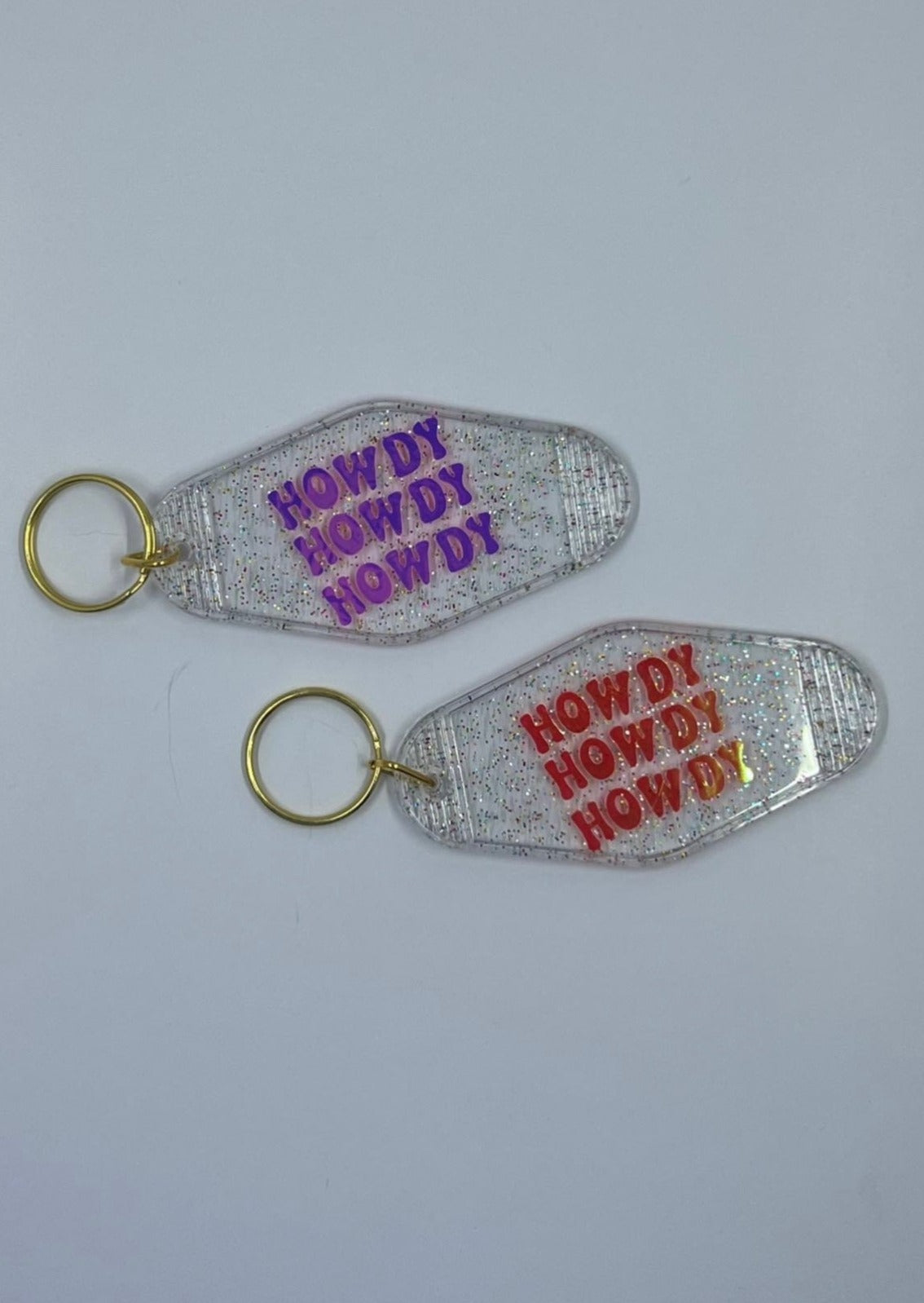 Howdy motel style keychain