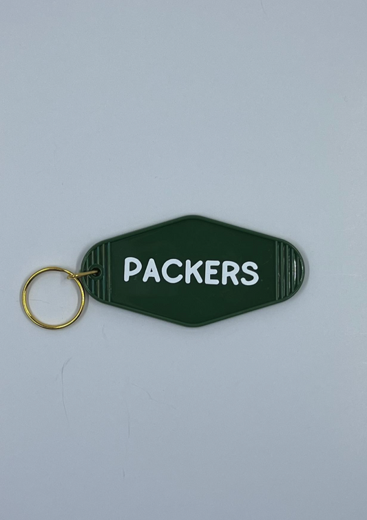 Packers motel style keychain