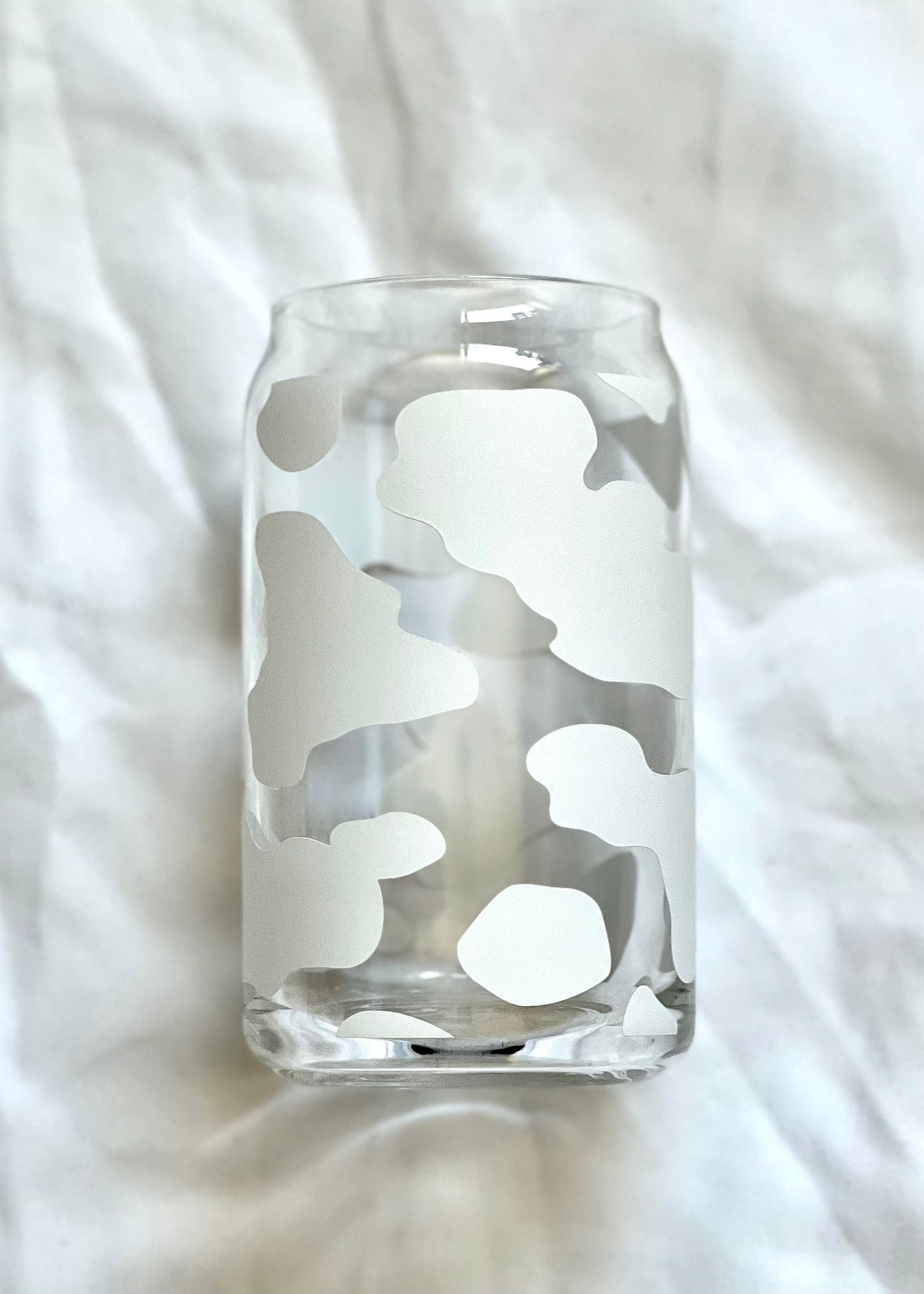 Cow print glass cup