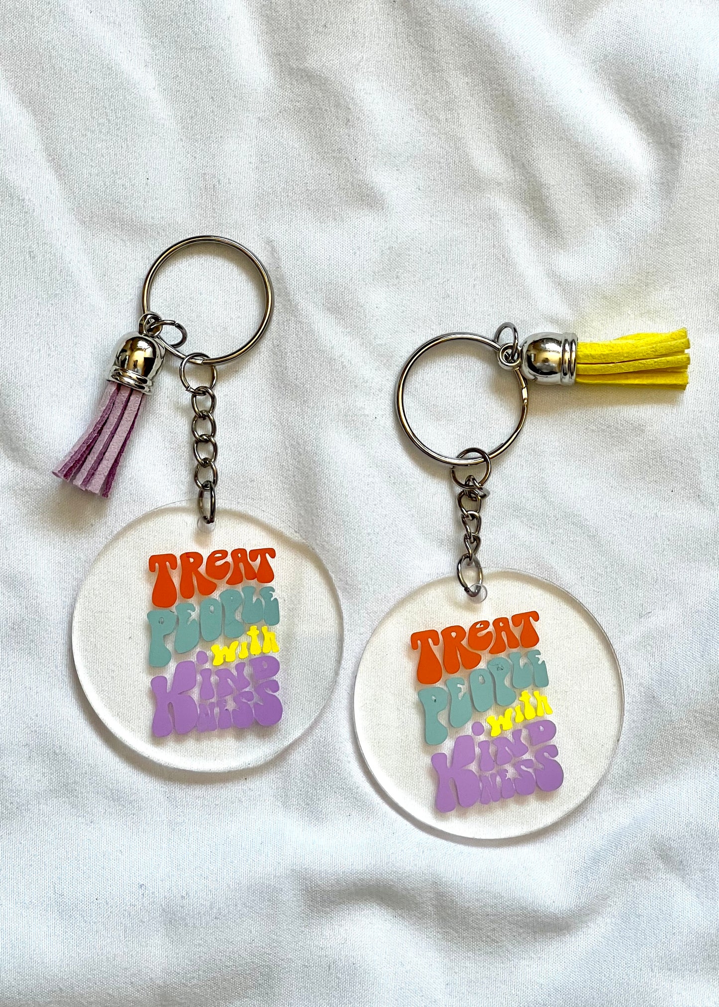 Treat People With Kindness round keychain