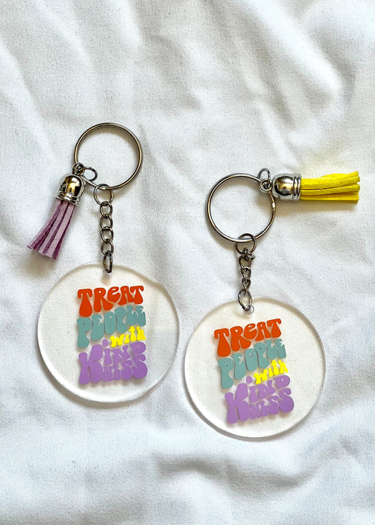 Treat People With Kindness round keychain