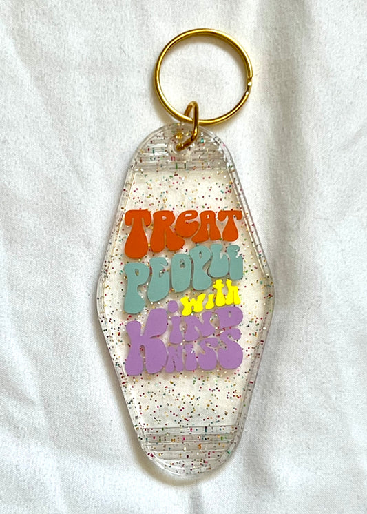 Treat People With Kindness motel style keychain