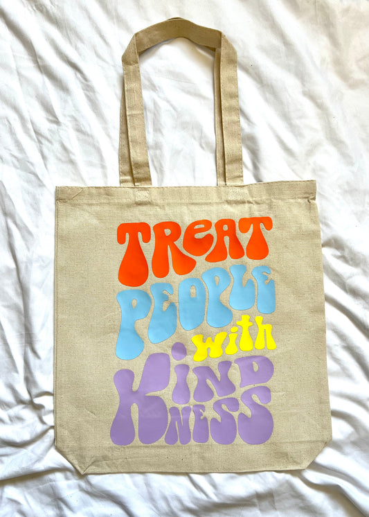 Treat People With Kindness canvas tote bag