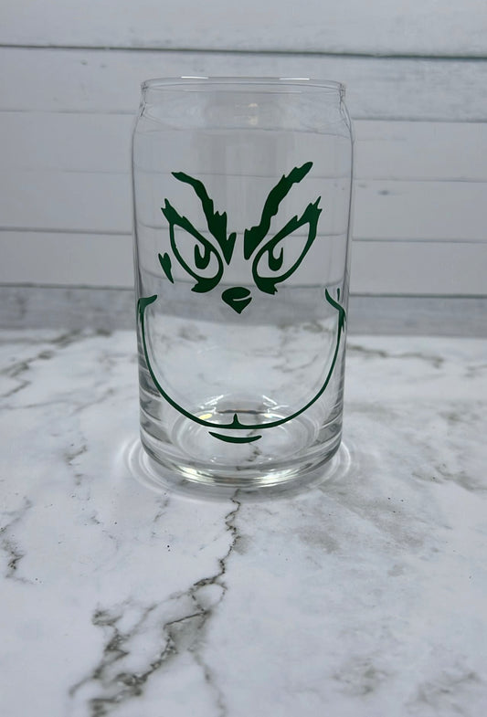 Grinch glass cup