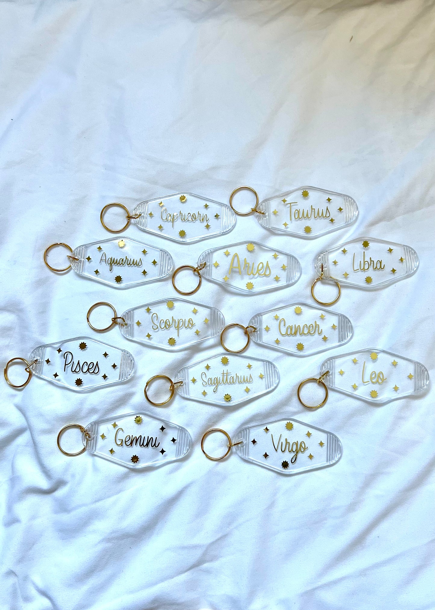 Zodiac Sign motel style keychain