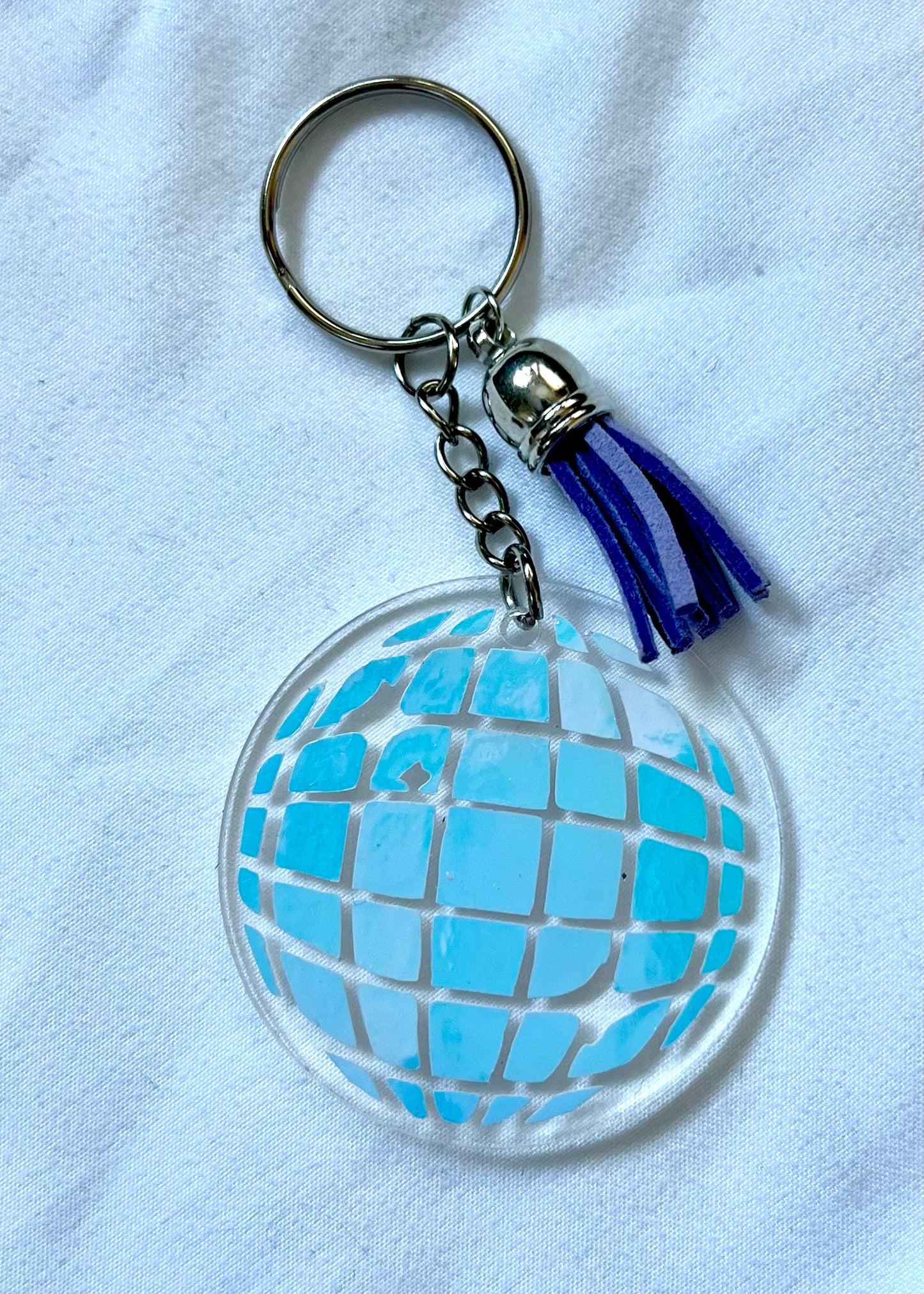 Disco Ball round keychain