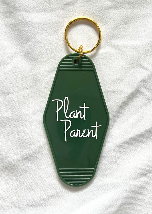 Plant Parent motel style keychain